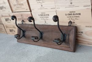 Ancien porte manteaux bois et fer forgé n°11724