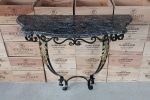 Console en marbre et fer forgé n°11727