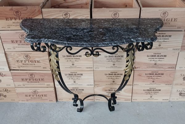 Console en marbre et fer forgé n°11727