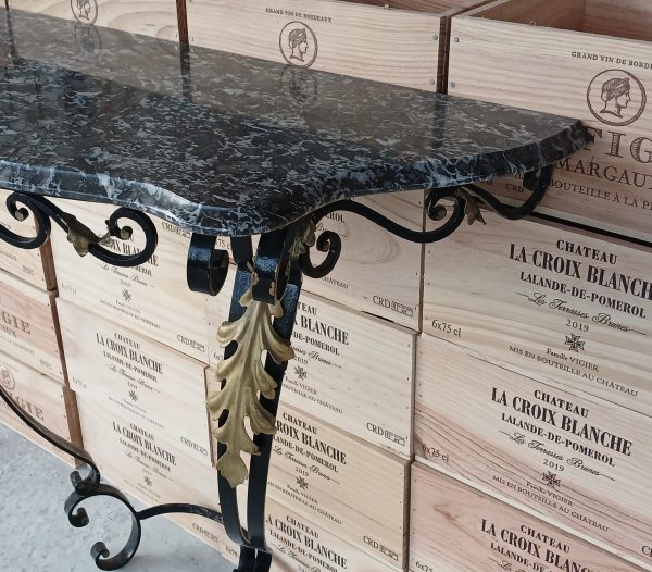 Console en marbre et fer forgé n°11727