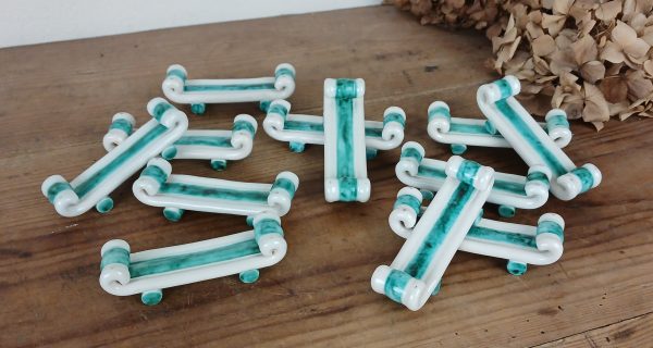 Lot de 12 porte couteaux en céramique vintage n°11741