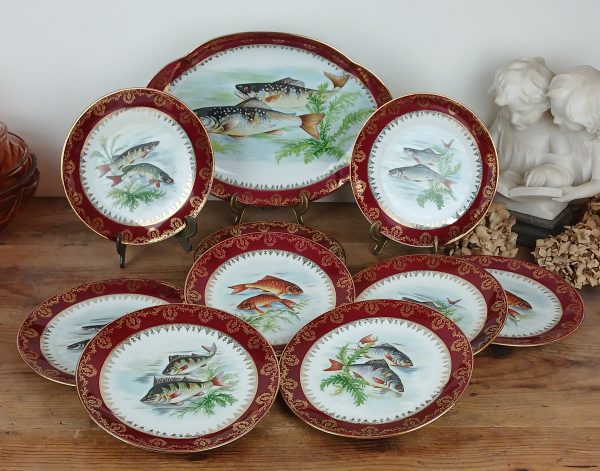 Service a poisson vintage en porcelaine n°11740