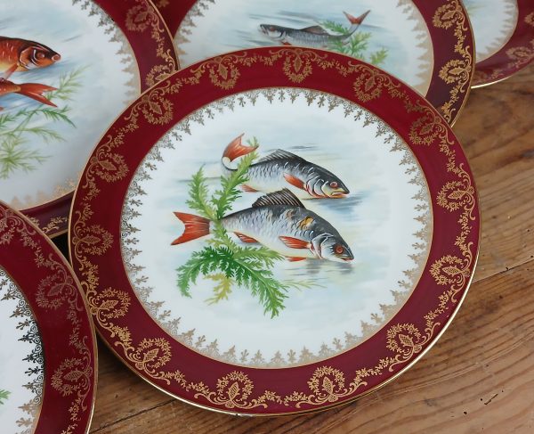 Service a poisson vintage en porcelaine n°11740