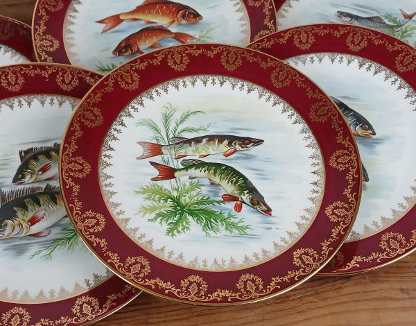 Service a poisson vintage en porcelaine n°11740