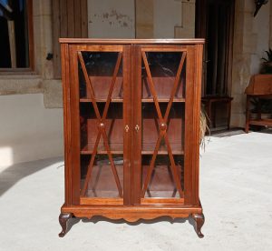 Ancienne vitrine anglaise en acajou n°11928