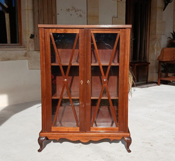 Ancienne vitrine anglaise en acajou n°11928