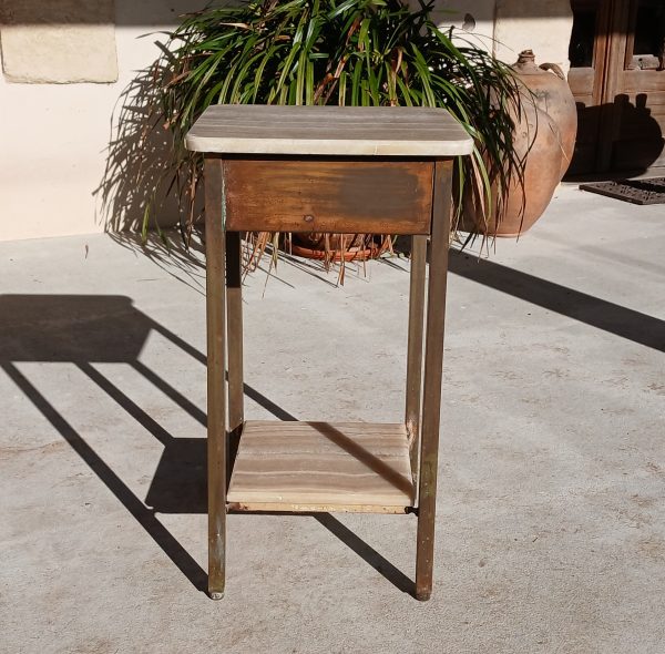 Ancien chevet en marbre et laiton n°11967