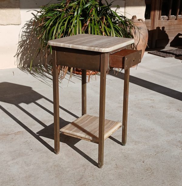 Ancien chevet en marbre et laiton n°11967