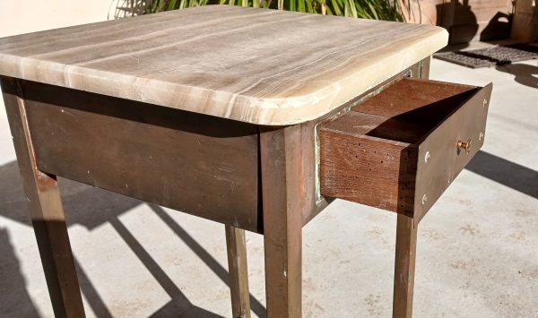 Ancien chevet en marbre et laiton n°11967