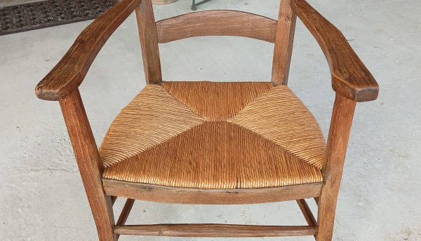 Ancien fauteuil paillé n°12003