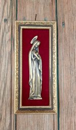 Cadre religieux en bronze / Vierge / n°12024