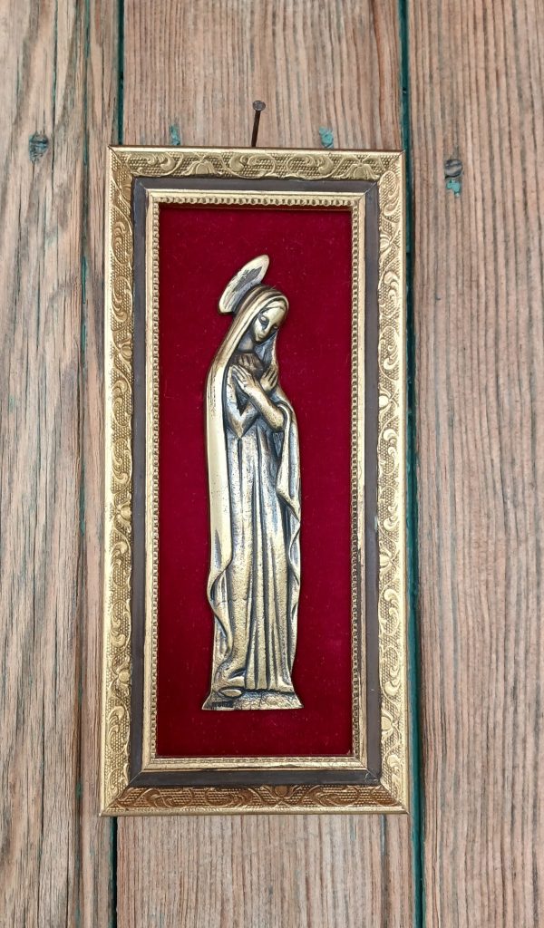 Cadre religieux en bronze / Vierge / n°12024