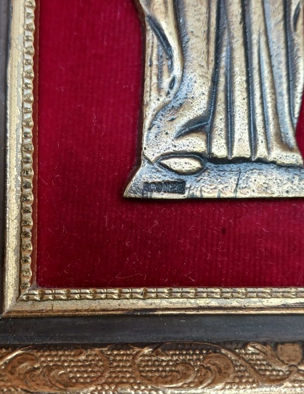 Cadre religieux en bronze / Vierge / n°12024