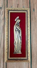 Cadre religieux en bronze / Vierge / n°12024