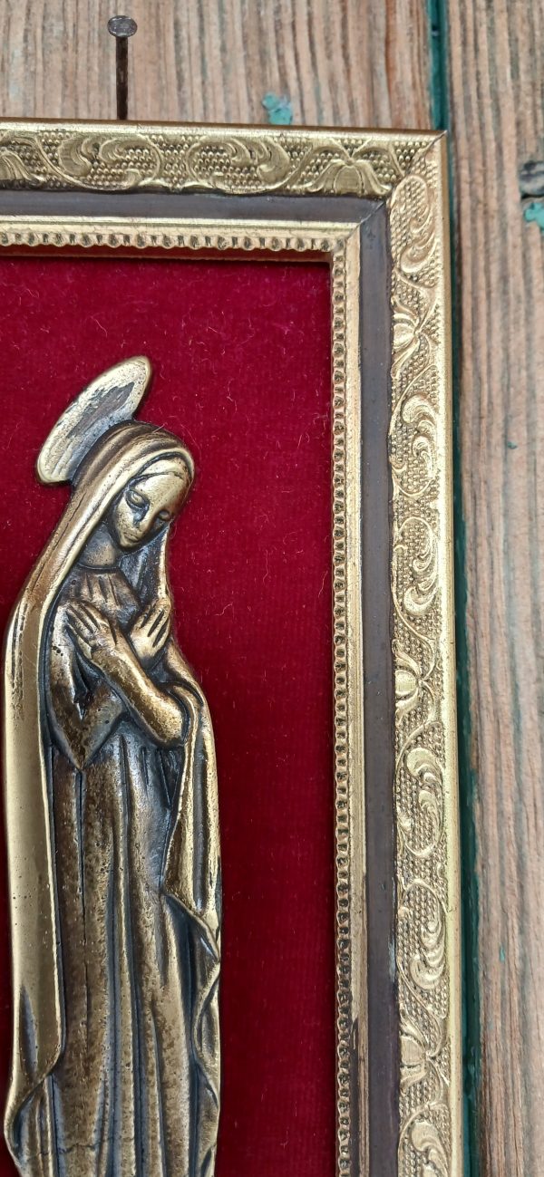 Cadre religieux en bronze / Vierge / n°12024