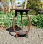 Ancien guéridon / Sellette / chêne / Art Déco / n°12034