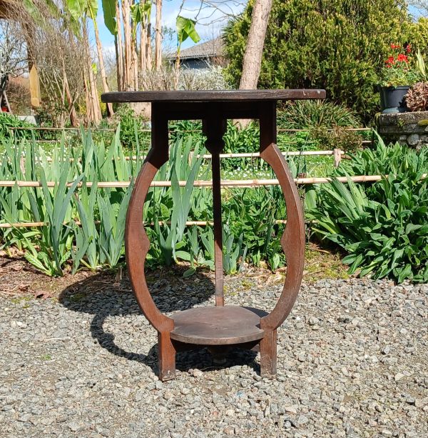 Ancien guéridon / Sellette / chêne / Art Déco / n°12034