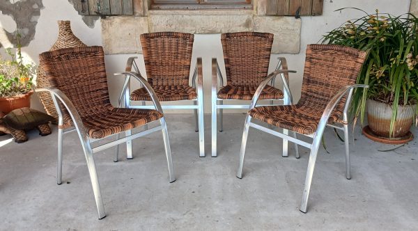 Lot de 4 fauteuils de jardin n°12044