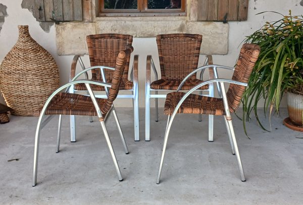 Lot de 4 fauteuils de jardin n°12044