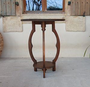 Ancien guéridon / Sellette / chêne / Art Déco / n°12034