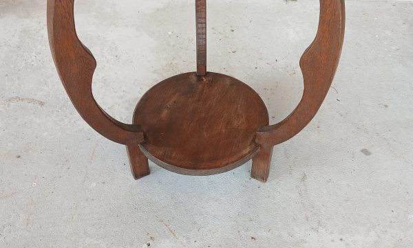 Ancien guéridon / Sellette / chêne / Art Déco / n°12034