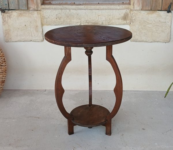 Ancien guéridon / Sellette / chêne / Art Déco / n°12034