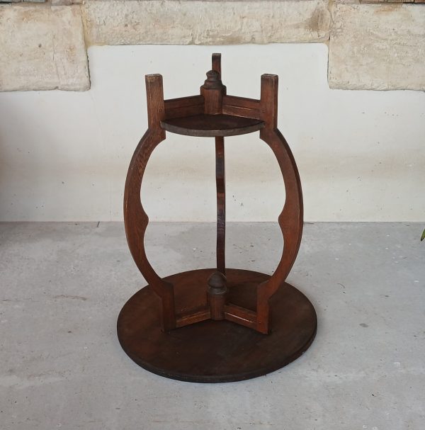 Ancien guéridon / Sellette / chêne / Art Déco / n°12034