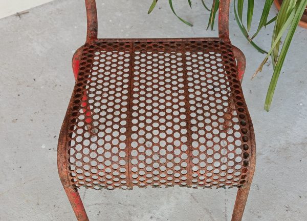 Chaise vintage en métal / Malaval / n°12043