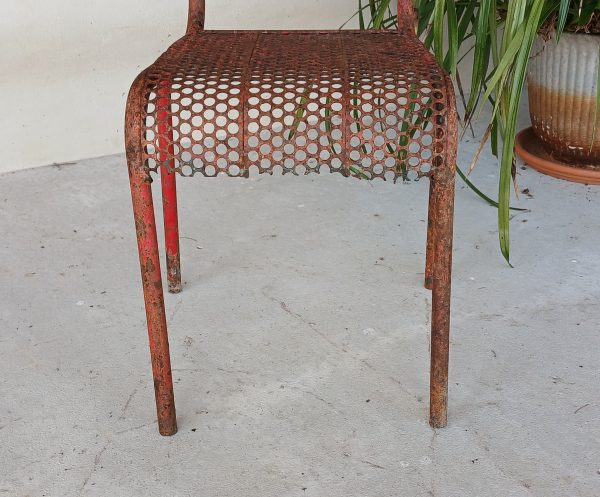 Chaise vintage en métal / Malaval / n°12043