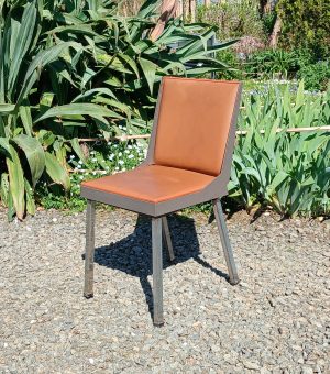 Chaise vintage de bureau en métal et simili n°12049