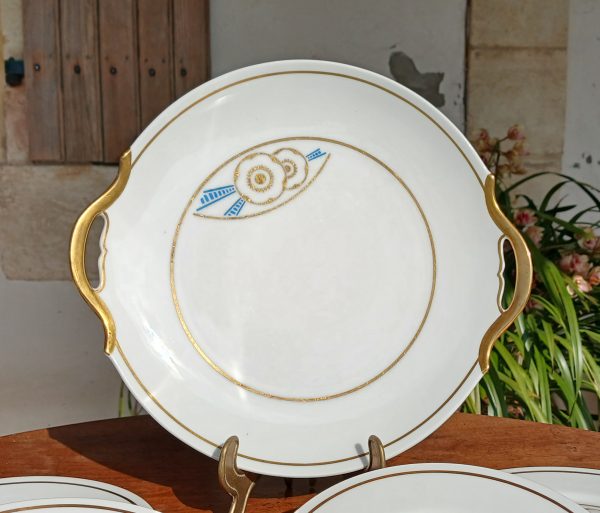 Service a gâteaux Art Déco en porcelaine n°12073