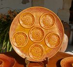 Ancien service a artichaud en barbotine Gien n°12079