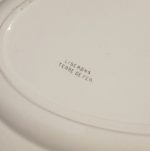 Ancien plat ovale terre de fer Liserons n°12081