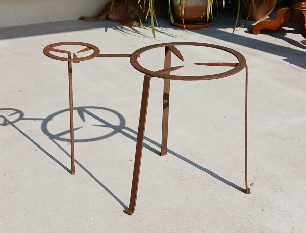 Ancien trépied de ferme en fer forgé n°12085