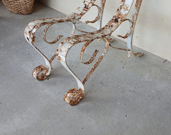 Anciens pieds de banc en fer forgé n°12096