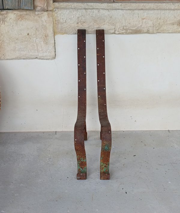 Anciens pieds de banc en fer forgé n°12097