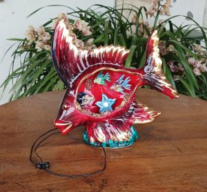 Grande lampe vintage Vallauris / Poisson / n°12110
