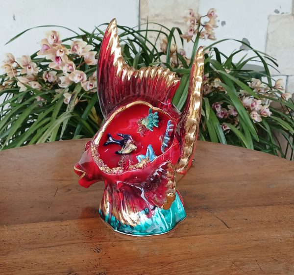 Grande lampe vintage Vallauris / Poisson / n°12110