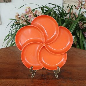Serviteur orange / plateau apéritif vintage n°12102