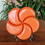 Serviteur orange / plateau apéritif vintage n°12102