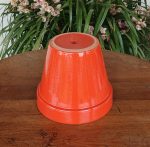 Pot de fleur vintage en céramique orange n°12101