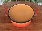 Cocotte vintage en fonte orange n°12116