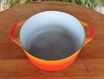 Cocotte vintage en fonte orange n°12116