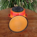 Cocotte vintage en fonte orange n°12116