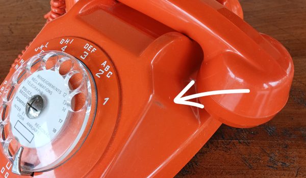 Téléphone vintage a cadran / Orange / n°12104